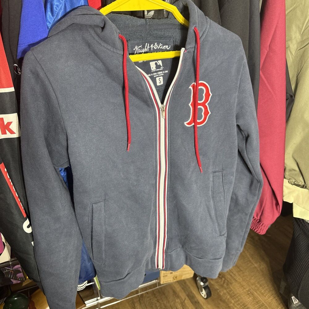 Boston Red Sox Hoodie Mens Small Black Wright & Ditson Baseball Sports Full Zip